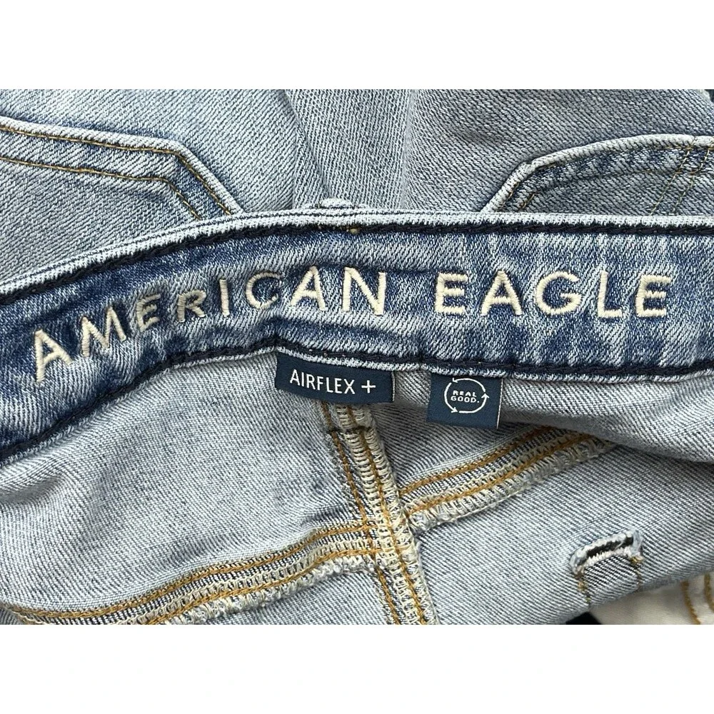 American Eagle Men’s 36x32 Light Wash Distressed Athletic Fit Airflex+ Jeans